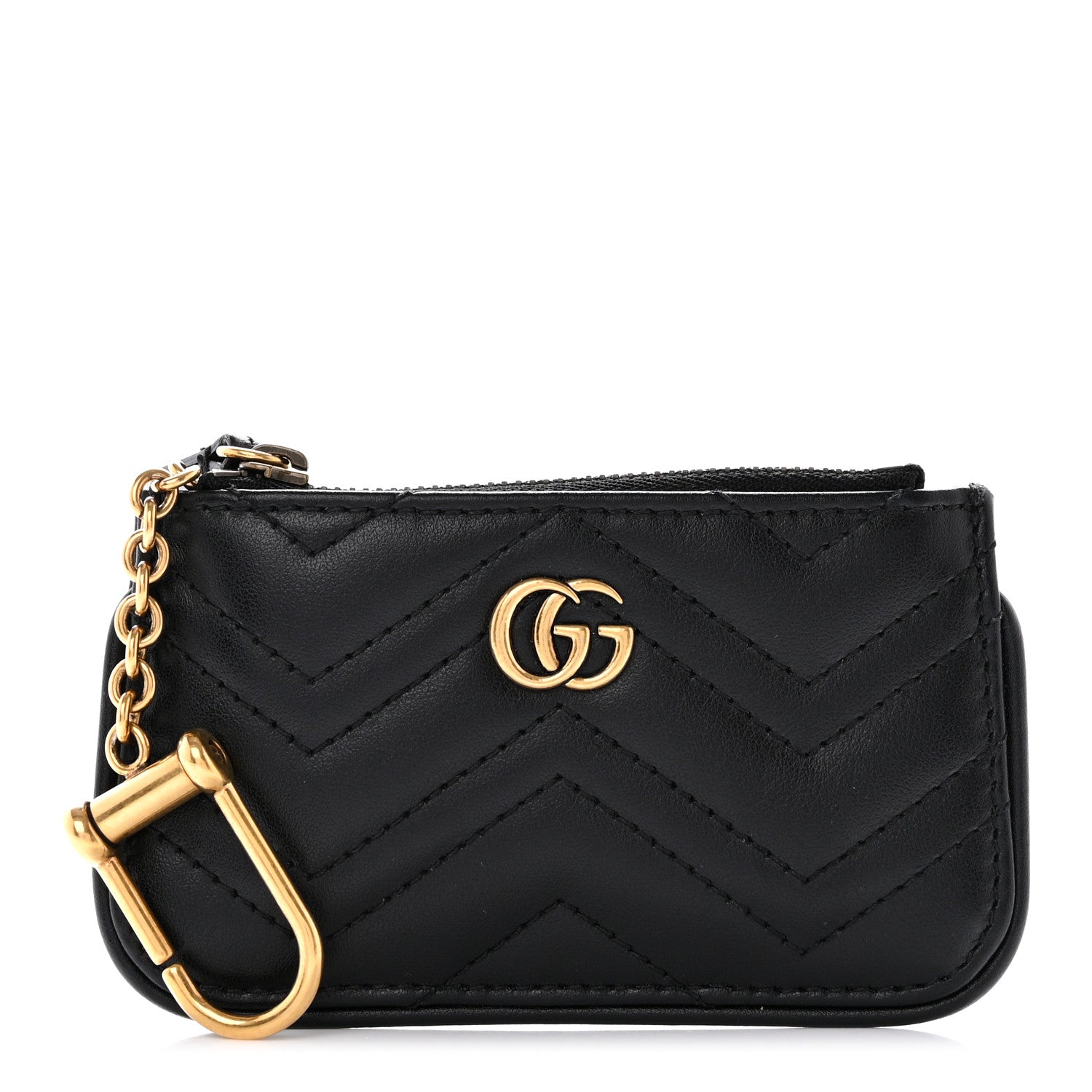 Gucci Calfskin Matelasse GG Marmont Key Case Black 1 of 8