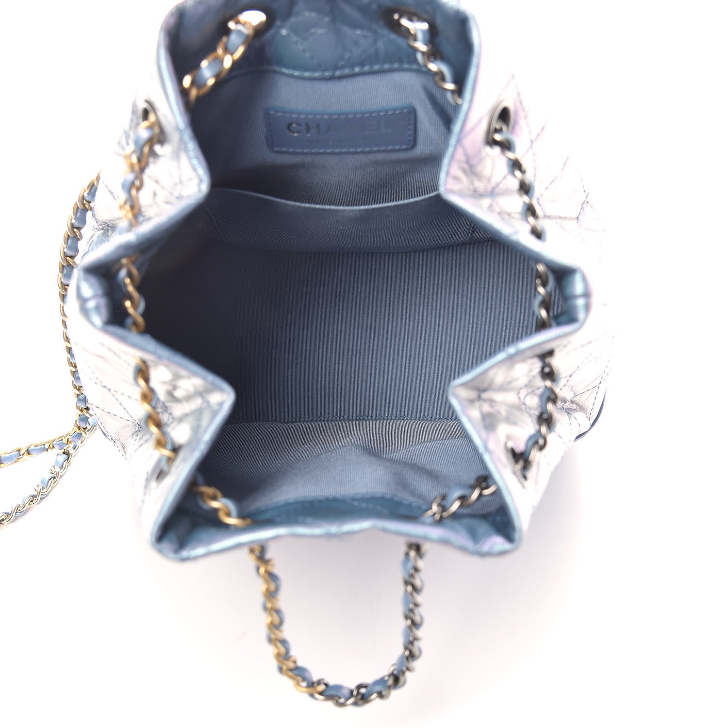 Chanel Iridescent Lambskin Calfskin Small Quilted Gabrielle Backpack Light Purple 5 of 10