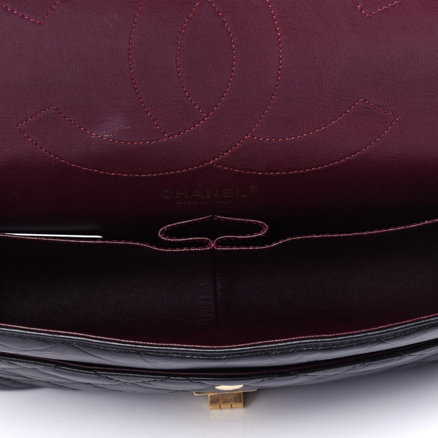 Aged Calfskin Quilted 2.55 Reissue 227 Flap Black