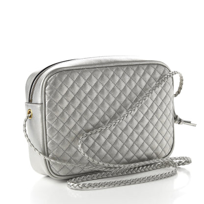 Gucci Laminated Nappa Web Trapuntata Small GG Shoulder Bag Argento 3 of 11
