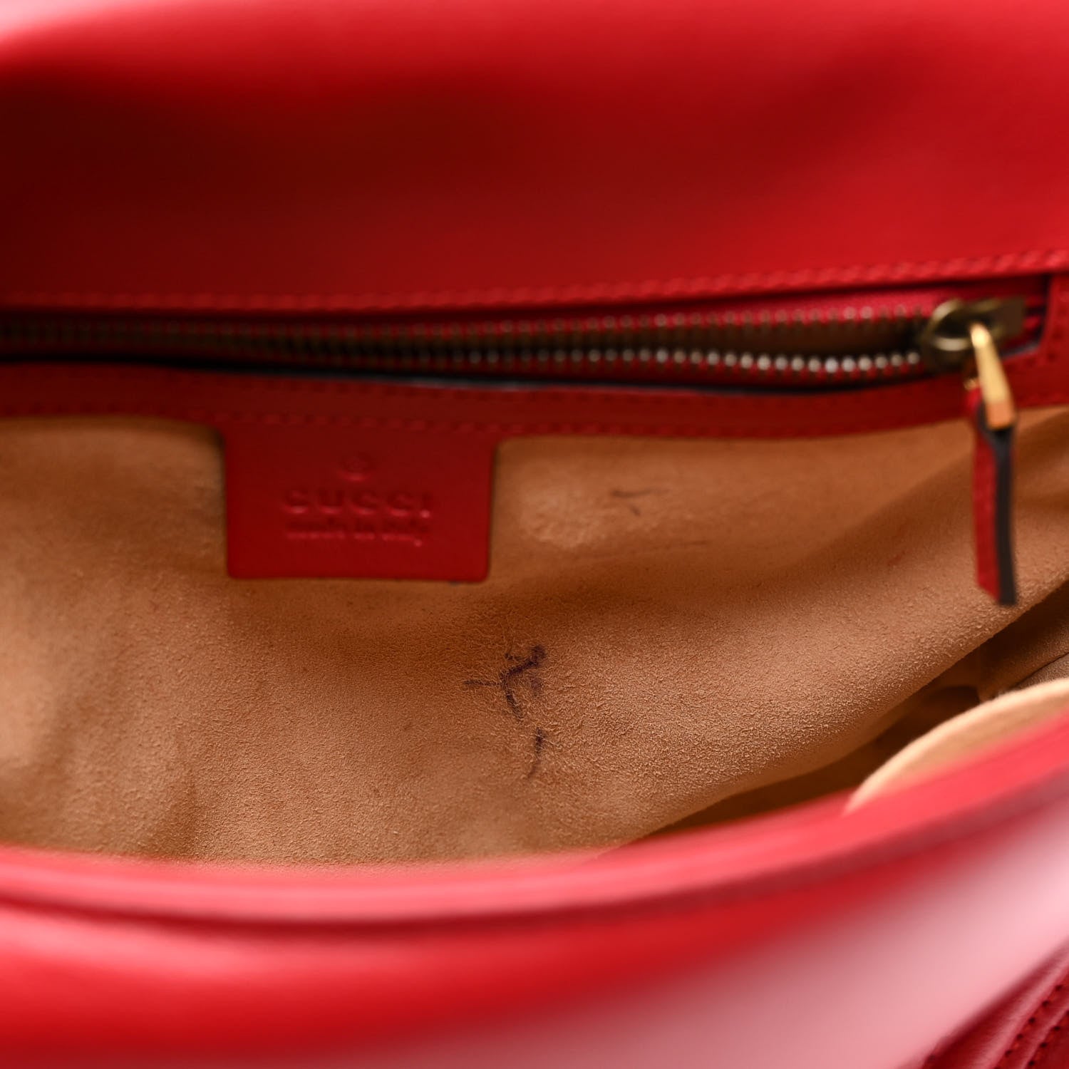 Gucci Calfskin Matelasse Small GG Marmont Top Handle Shoulder Bag Hibiscus Red 12 of 19