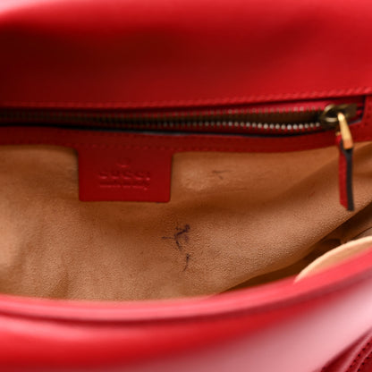 Gucci Calfskin Matelasse Small GG Marmont Top Handle Shoulder Bag Hibiscus Red 12 of 19