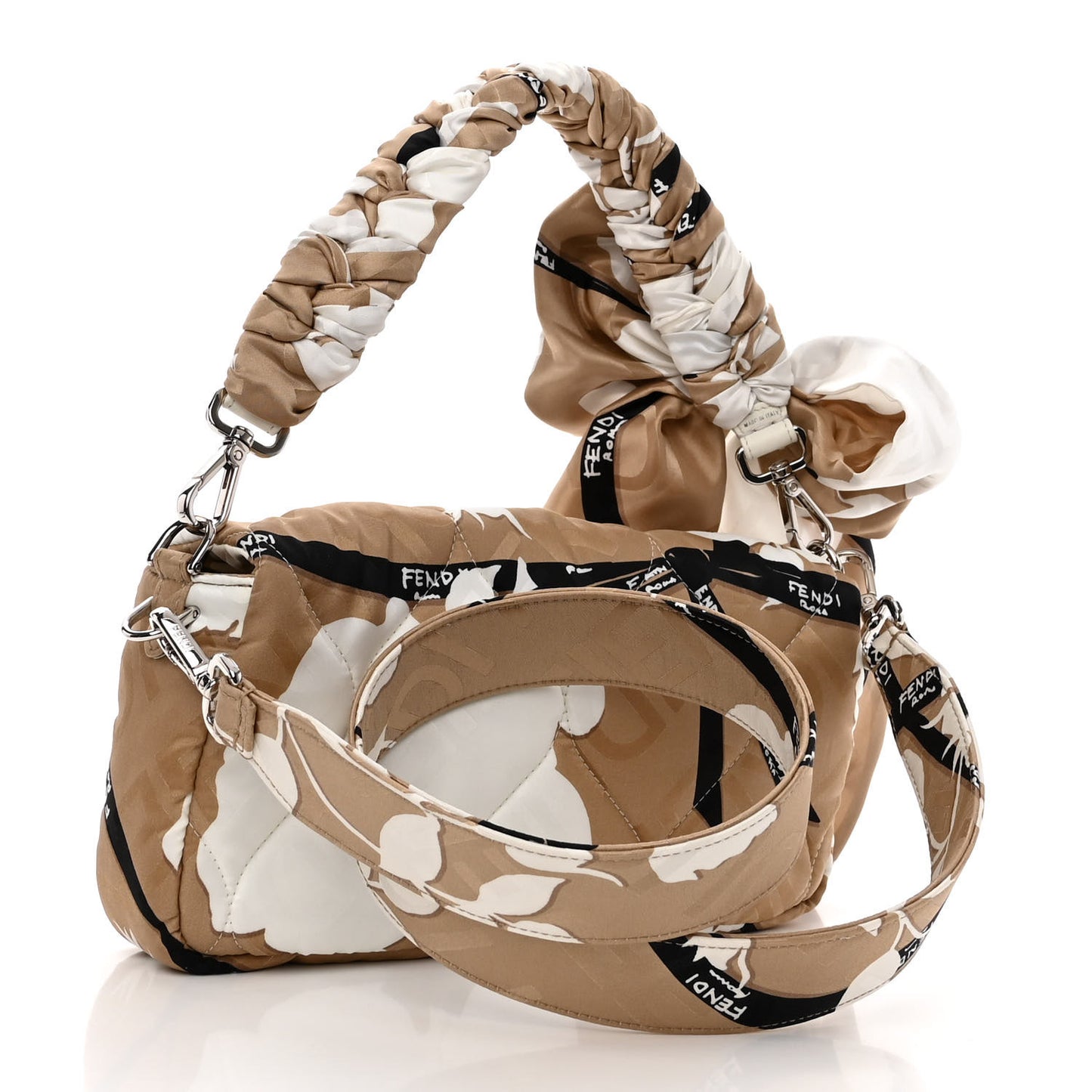 Seta Logo Rosa Scarf Baguette Beige Amido White