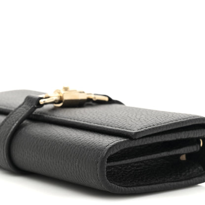 Gucci Pebbled Calfskin Jackie 1961 Chain Wallet Black Black 10 of 11