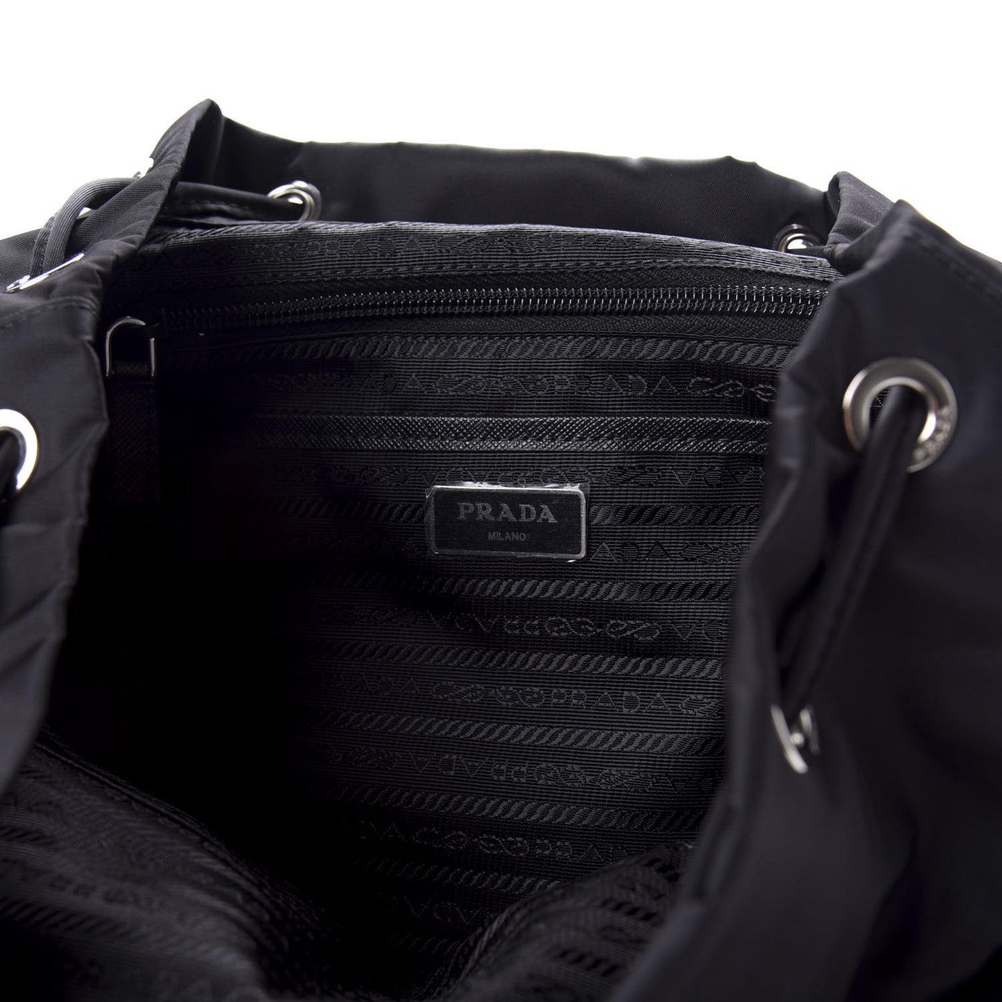 Re-Nylon Saffiano Medium Backpack Black