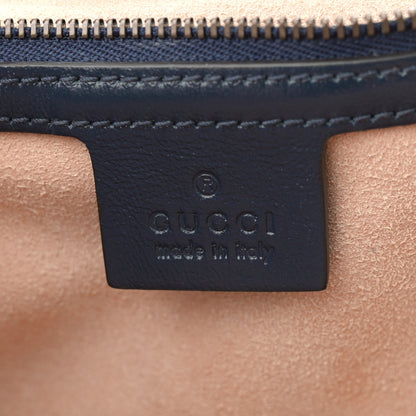 Gucci Vintage Effect Calfskin Matelasse Diagonal Small Torchon GG Marmont Shoulder Bag Mystic White Blue Agata 6 of 13