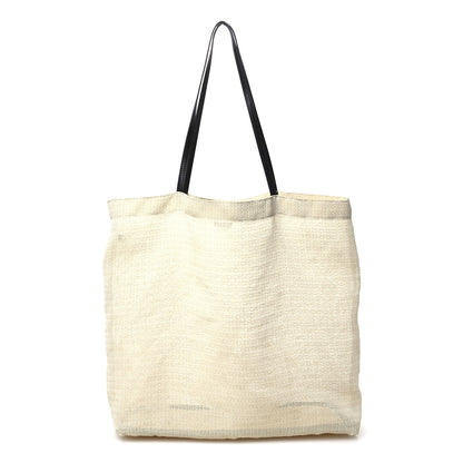 The Row Mesh Saddle Calfskin Barn Tote Bag Ivory 1 of 12