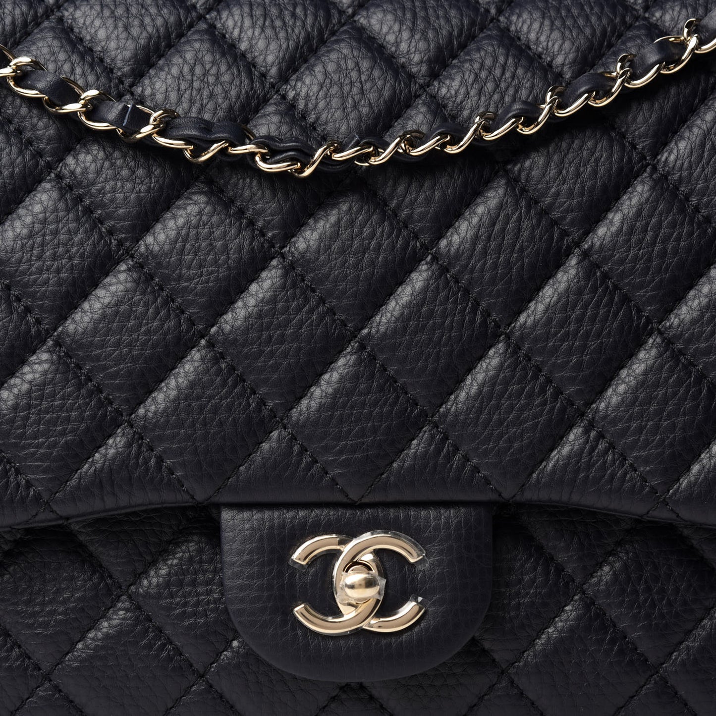 Calfskin Quilted Small XXL Travel Flap Bag Navy