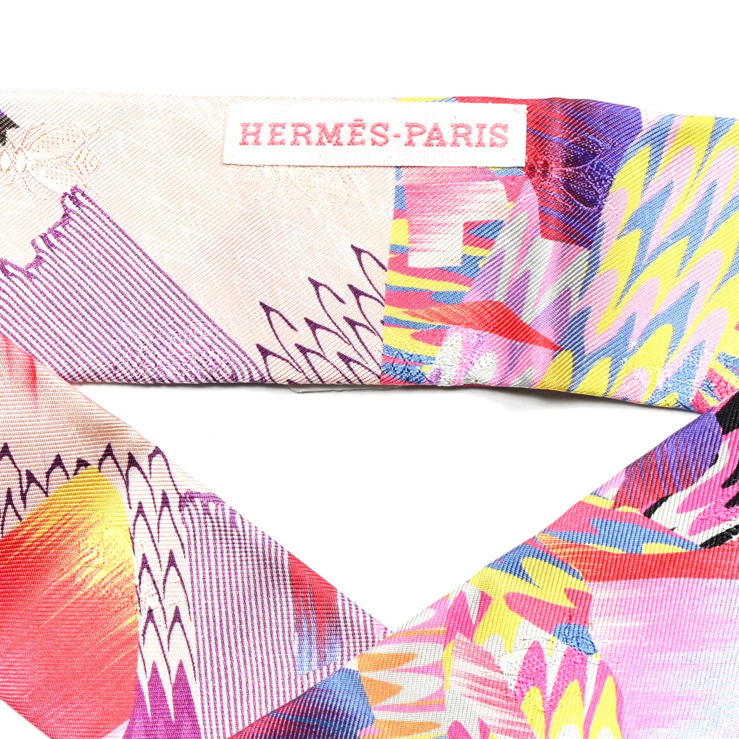 Hermes Silk All Over Marble Silk Twilly Rose Multicolor Ocre 4 of 4