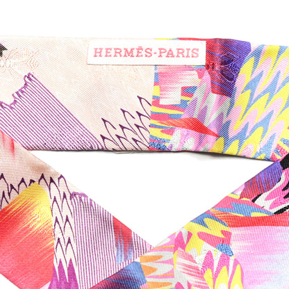 Hermes Silk All Over Marble Silk Twilly Rose Multicolor Ocre 4 of 4