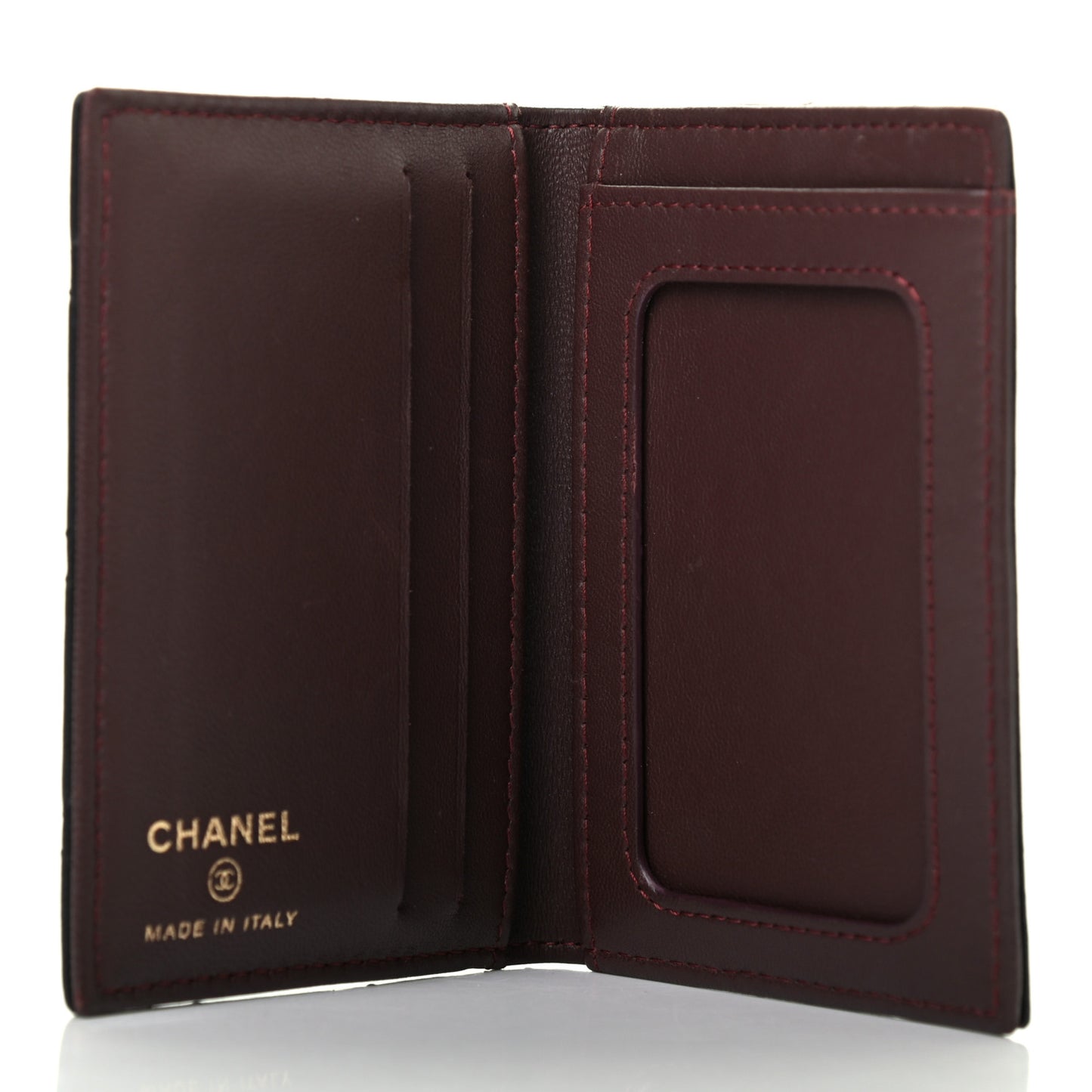 Lambskin Quilted Card Holder Wallet Black