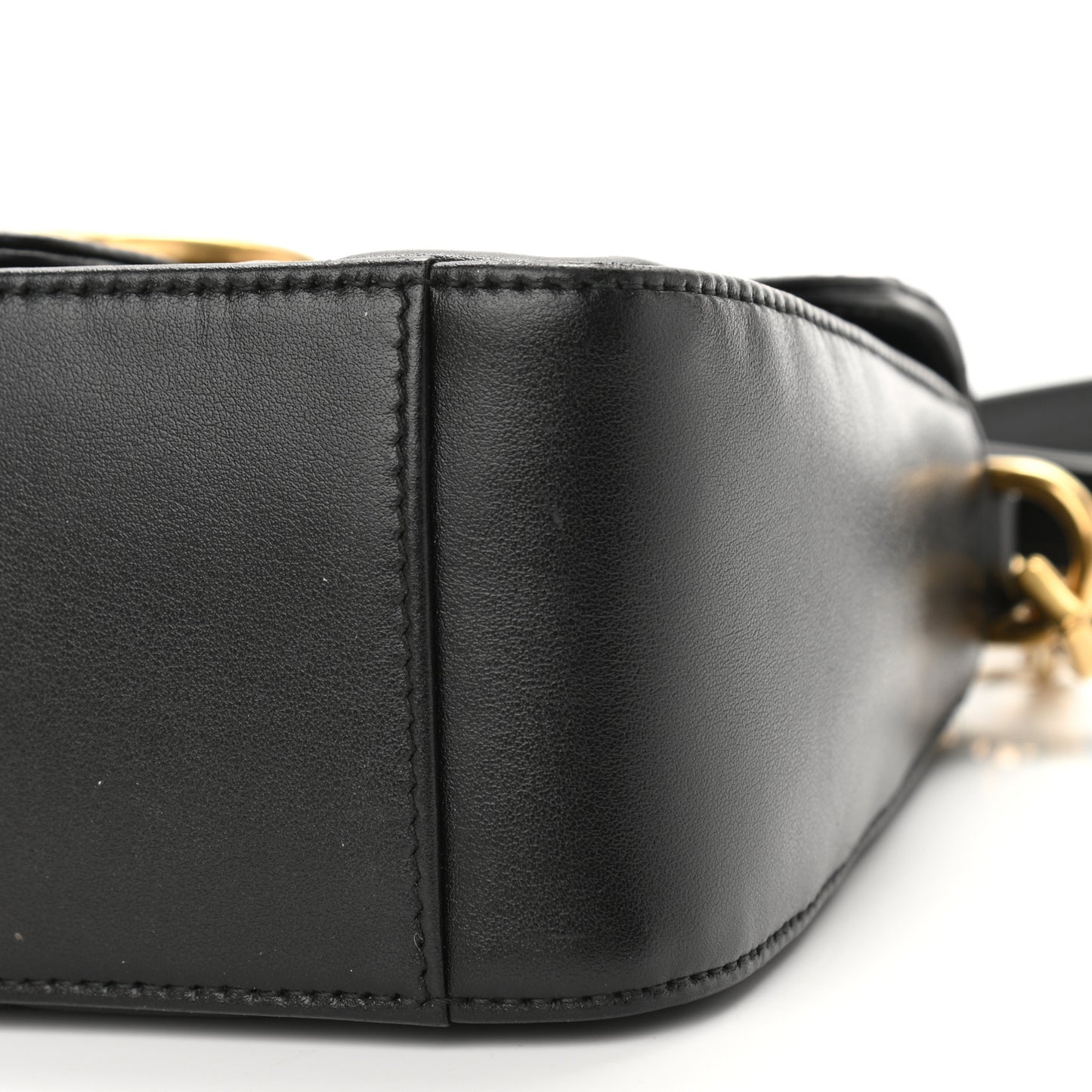 Calfskin Matelasse Mini GG Marmont Top Handle Shoulder Bag Black