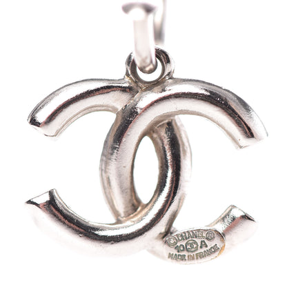 Chanel Crystal CC Drop Earrings Light Grey 4 of 5
