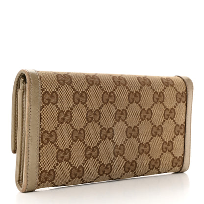 Gucci Monogram Margaux Calfskin Sukey Continental Organizer Wallet Beige Ebony Gold 3 of 12
