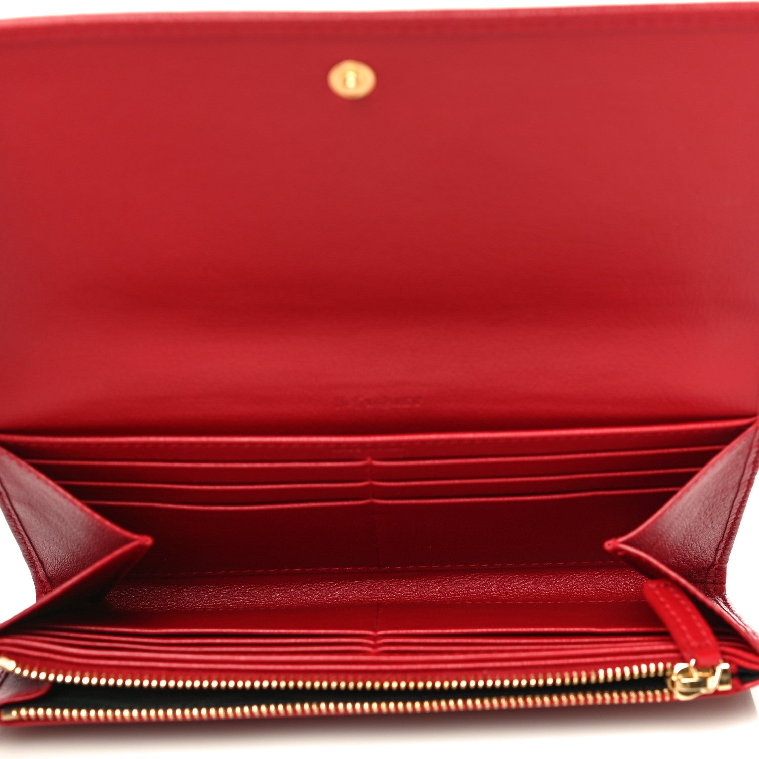 Saint Laurent Goatskin Belle De Jour Flap Wallet Rouge Orient 5 of 11