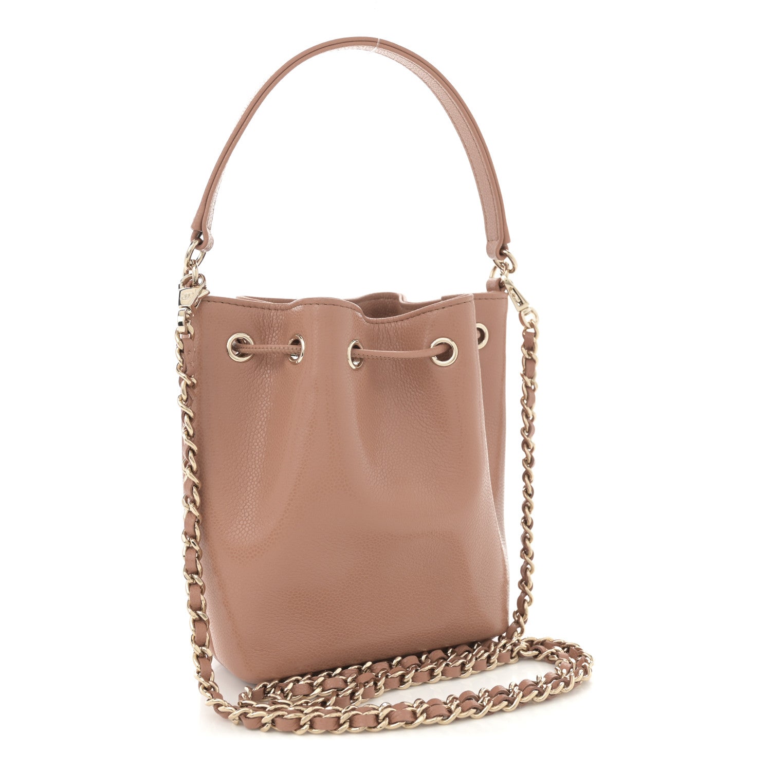 Chanel Shiny Grained Calfskin Quilted Mini Clutch With Chain Brown 3 of 11