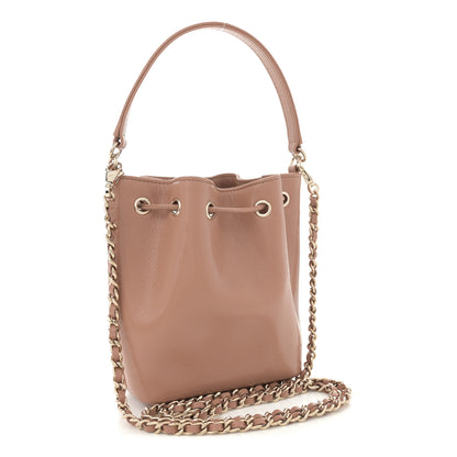 Chanel Shiny Grained Calfskin Quilted Mini Clutch With Chain Brown 3 of 11