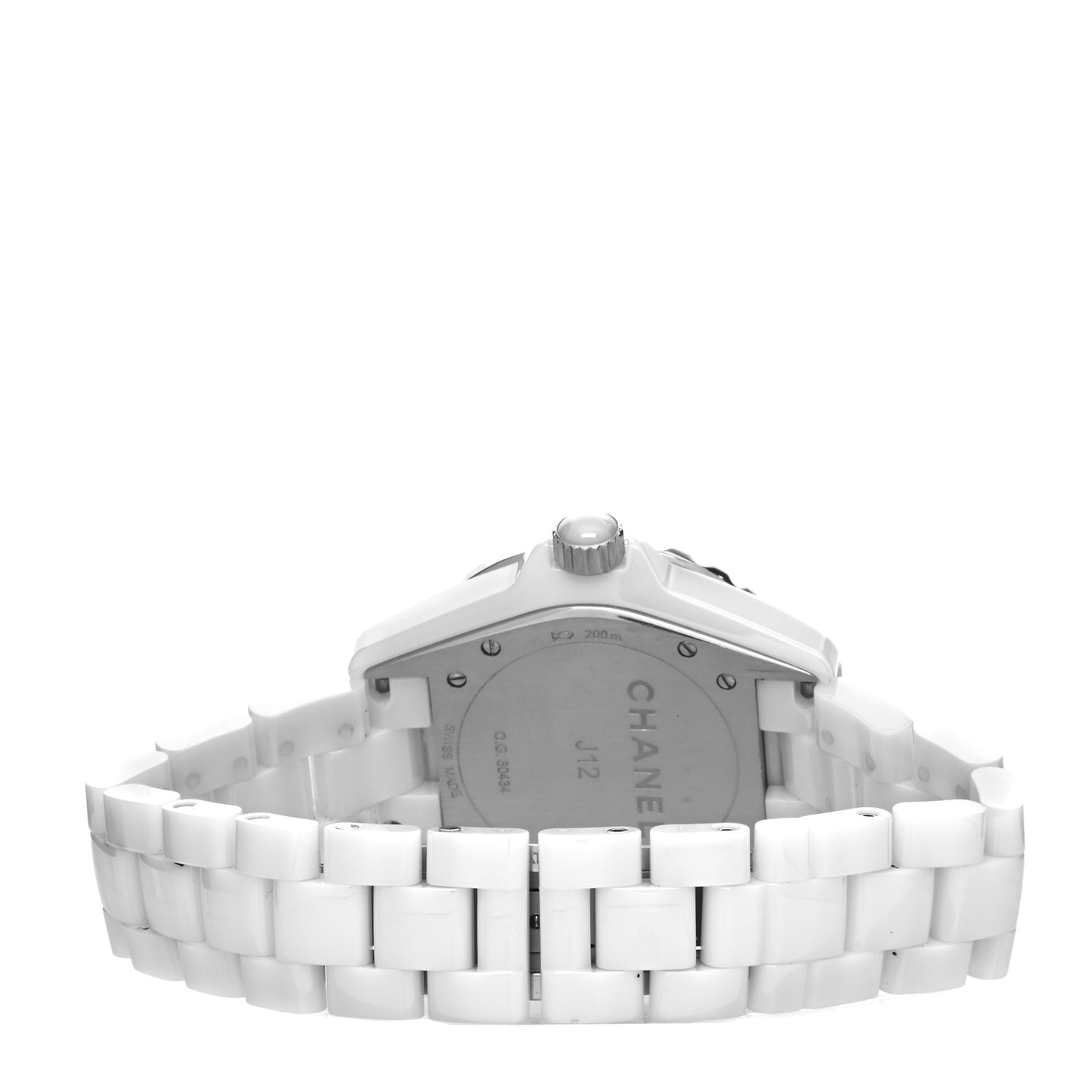 Stainless Steel Ceramic Diamond Bezel 38mm J12 Quartz Watch White