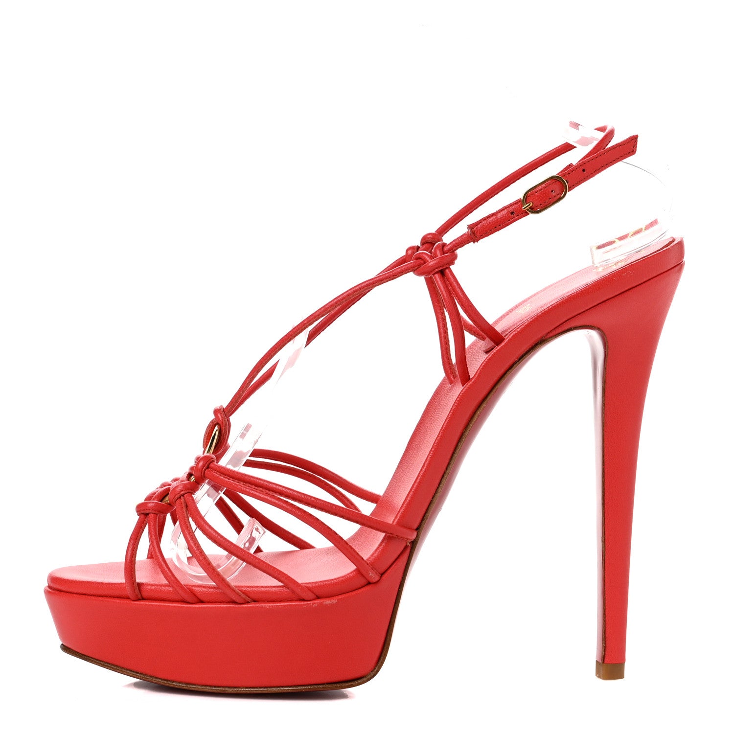Christian Louboutin Nappa Disco Lilou 120 Sandals 39 Corail 1 of 9