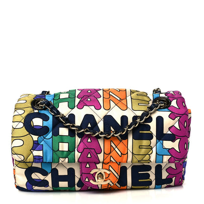 Chanel Printed Fabric Quilted Logo Single Flap Bag Multicolor 1 of 11