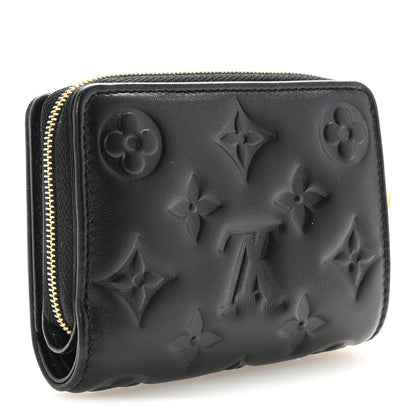 Louis Vuitton Lambskin Embossed Monogram Lou Coussin Wallet Black 3 of 6