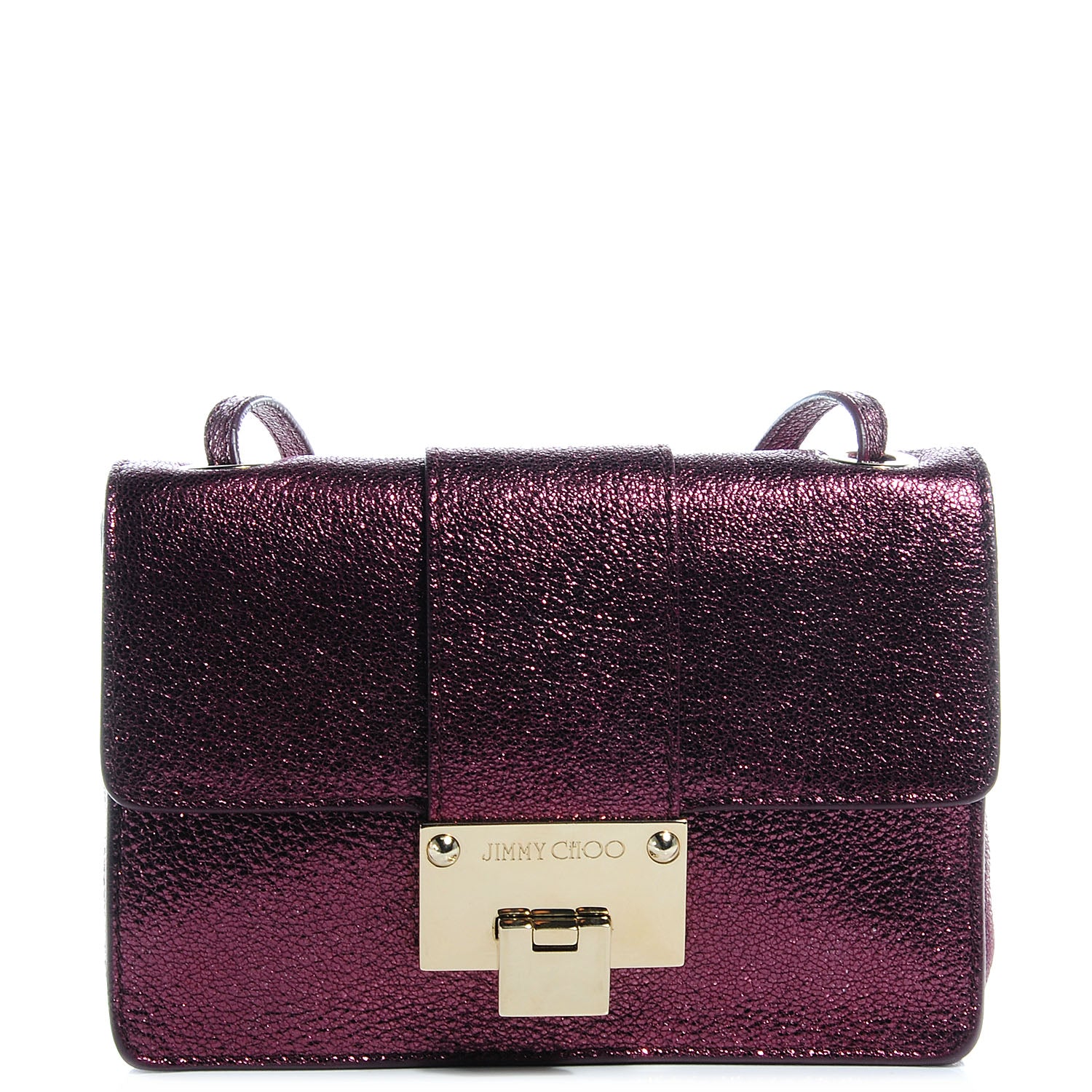 Jimmy Choo Glitter Calfskin Rebel Crossbody Plum 1 of 7