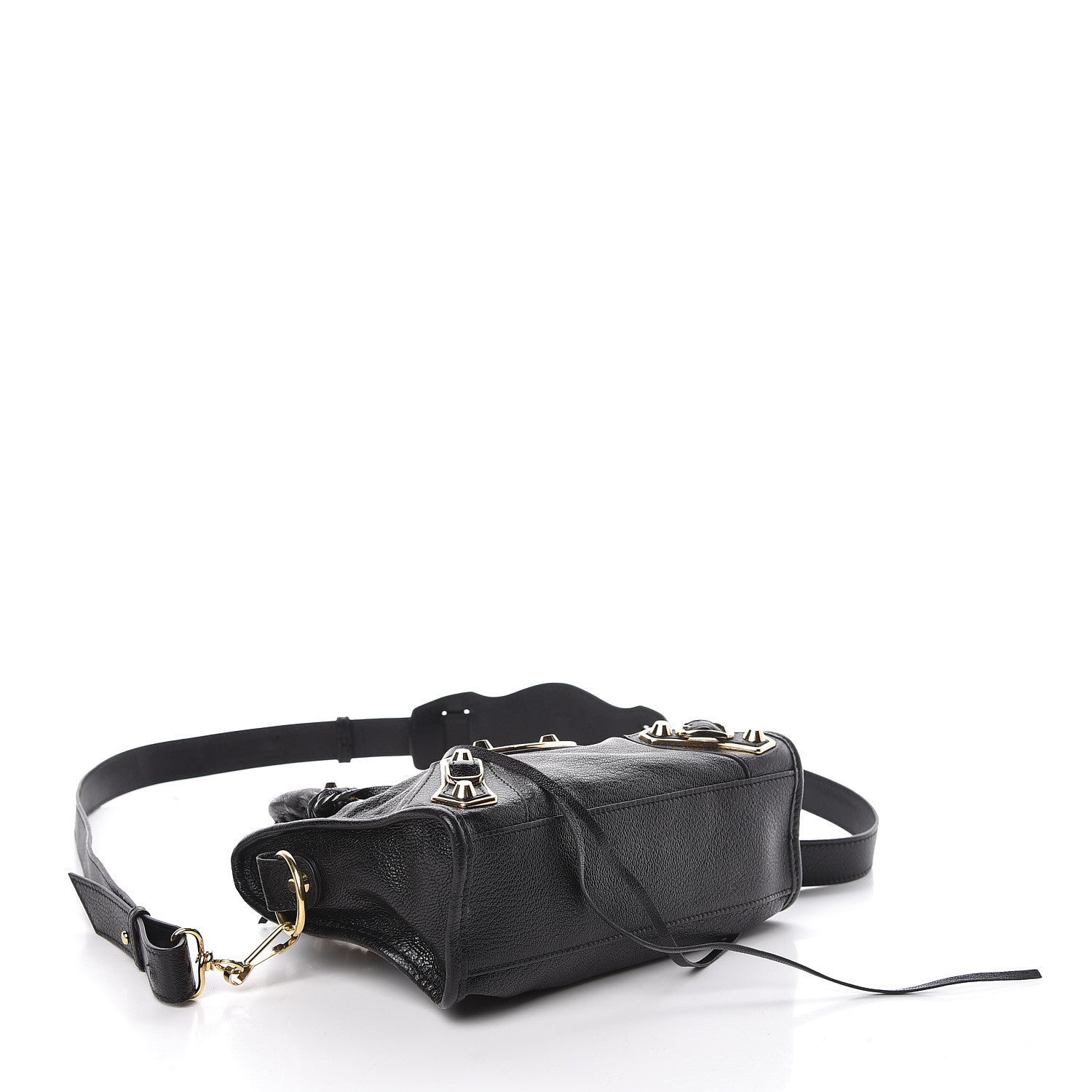 Balenciaga Chevre Gold Metallic Edge Hardware Mini City Black 4 of 10