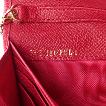 Valentino Garavani Grained Calfskin Wallet On Chain Red 7 of 9