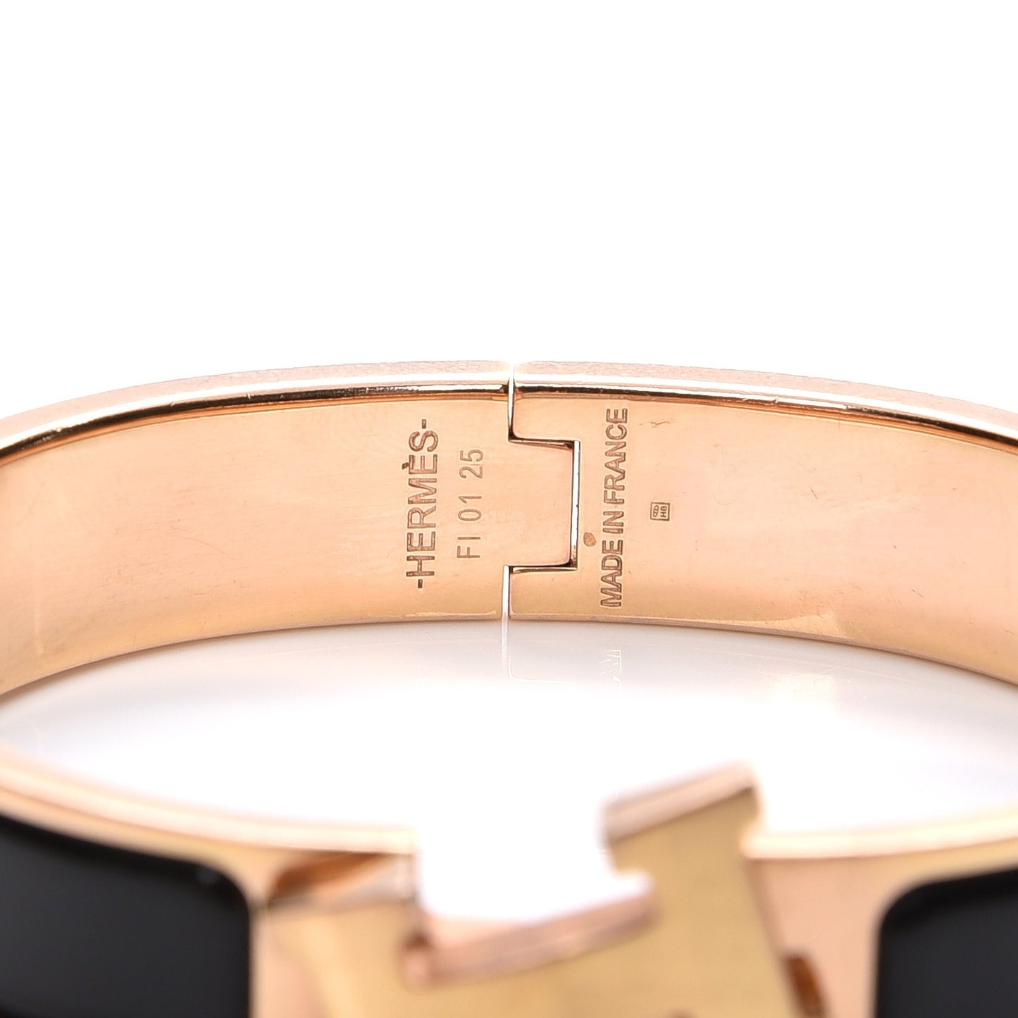 Enamel Narrow Clic Clac H Bracelet PM Black