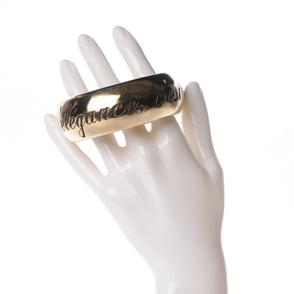 Chanel Wide L'Elegence French Quote Bangle Gold 2 of 6
