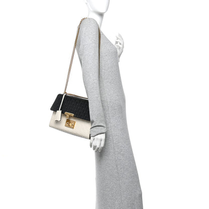 Gucci Guccissima Medium Padlock Shoulder Bag Black Mystic White 2 of 14