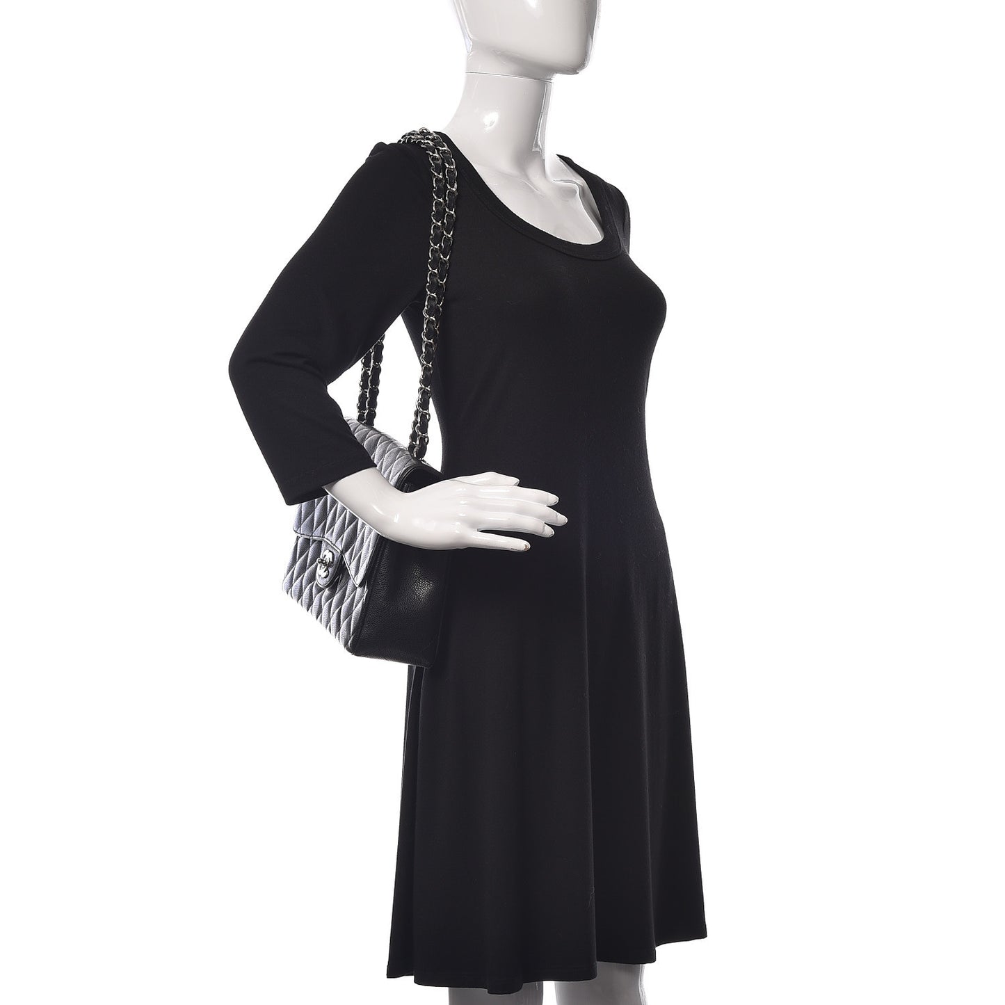 Caviar Quilted Jumbo Single Flap Black