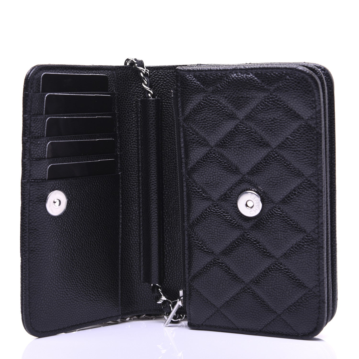 Chanel Caviar Quilted Mini Wallet On Chain WOC Black 10 of 13