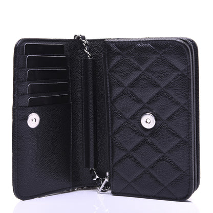 Chanel Caviar Quilted Mini Wallet On Chain WOC Black 10 of 13