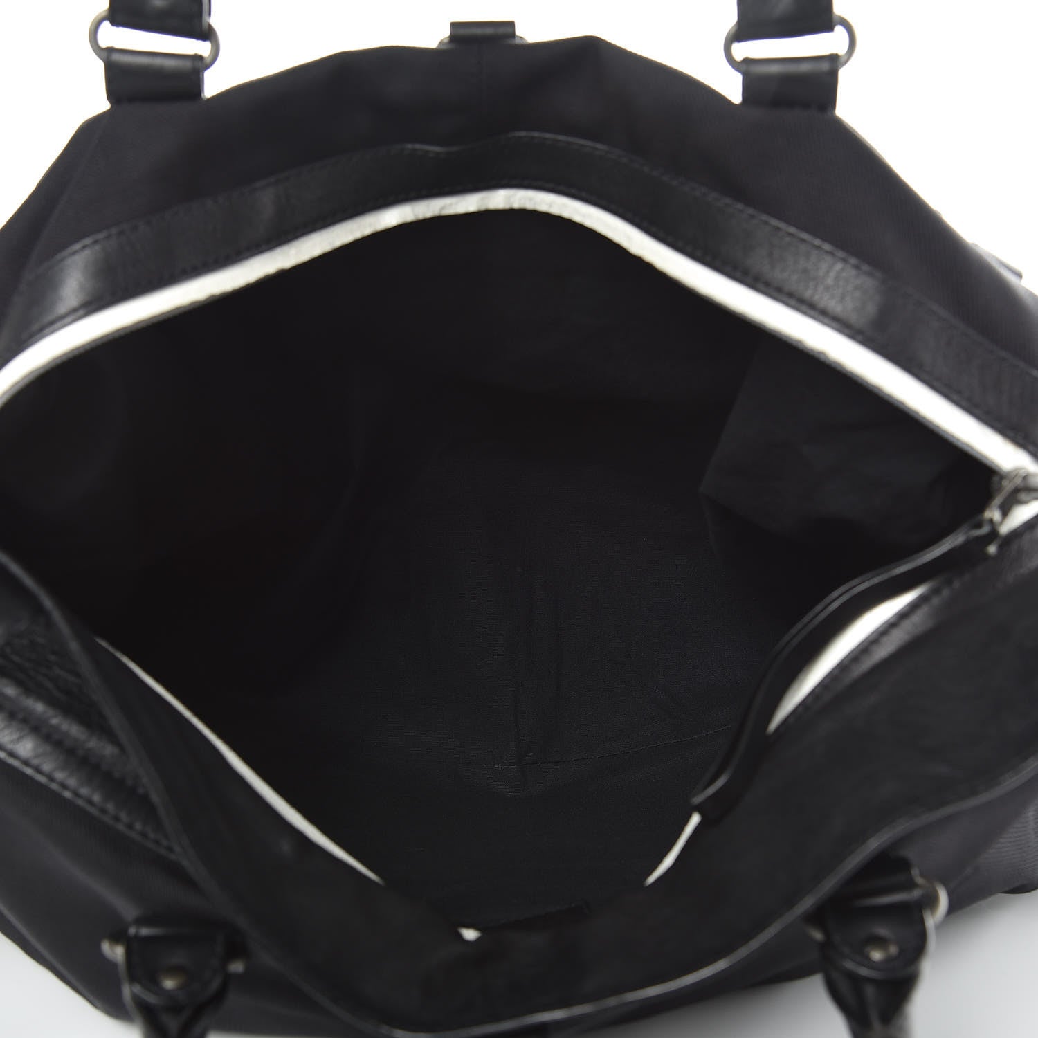 Balenciaga Nylon Agneau Classic Hardware Small Squash Duffle Bag Black 5 of 13