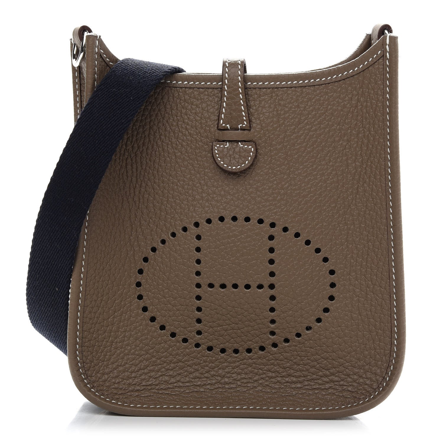 Hermes Taurillon Clemence Amazone Evelyne TPM Etoupe Bleu Indigo 1 of 9