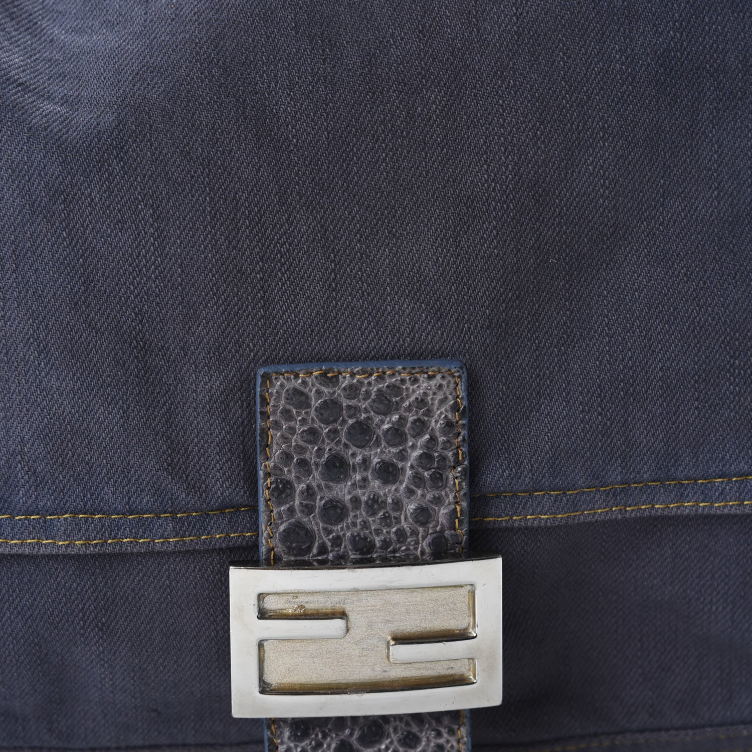 Fendi Denim Mama Baguette Blue 10 of 10