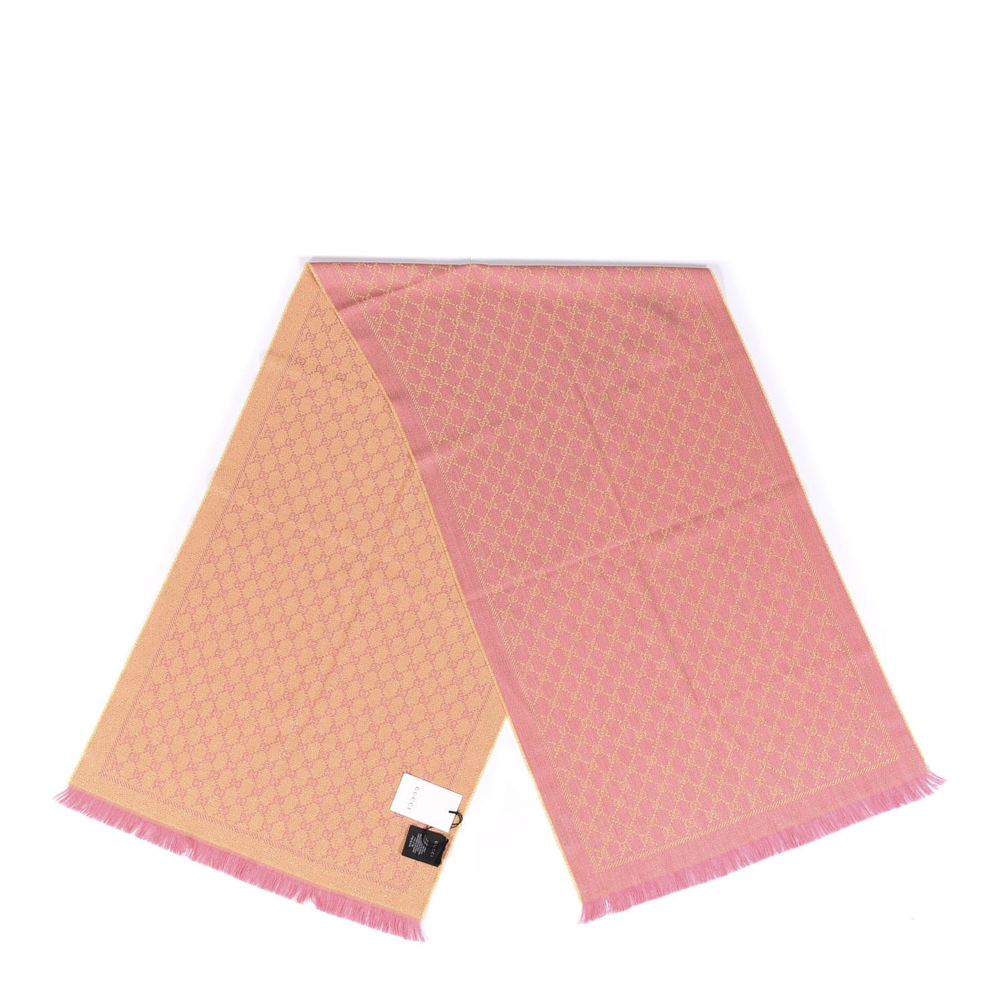Wool Lame Jacquard GG Monogram Stenlux Scarf Pink