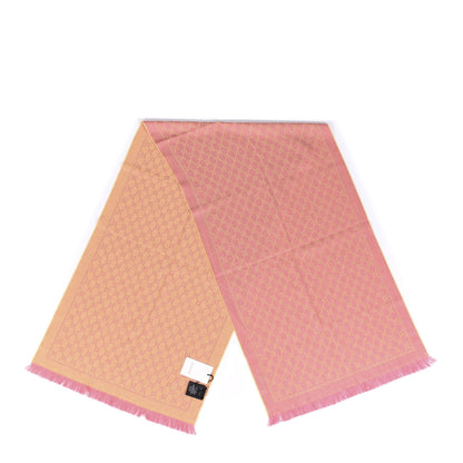 Gucci Wool Lame Jacquard GG Monogram Stenlux Scarf Pink 1 of 3