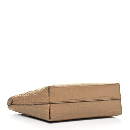 Alexander McQueen Calfskin Crocodile Embossed Mini Shopper Camel 4 of 11