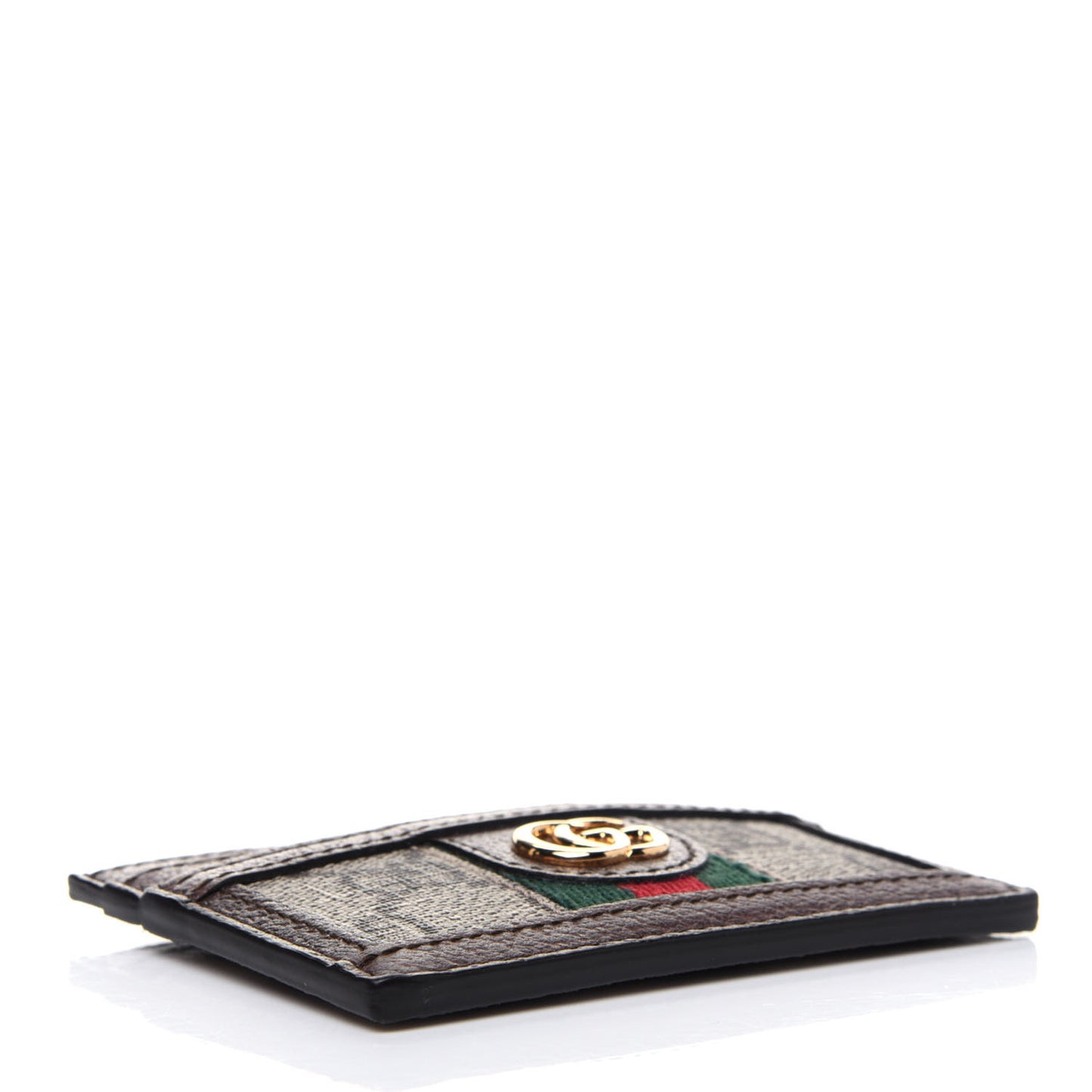 GG Supreme Monogram Ophidia Card Holder Brown