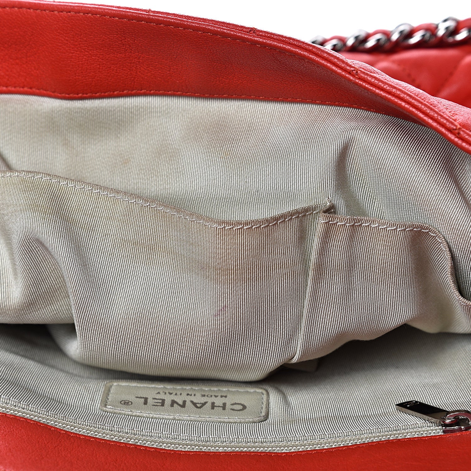 Chanel Washed Lambskin Quilted Maxi Chain Around Flap Red 8 of 16