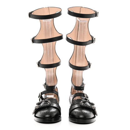 Gucci Calfskin Queercore Brogue Knee High Boots 37 Black 2 of 12