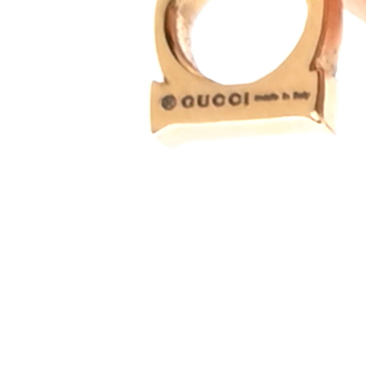 Gucci Metal Crystal Pearl Script Drop Single Earring Gold 4 of 4