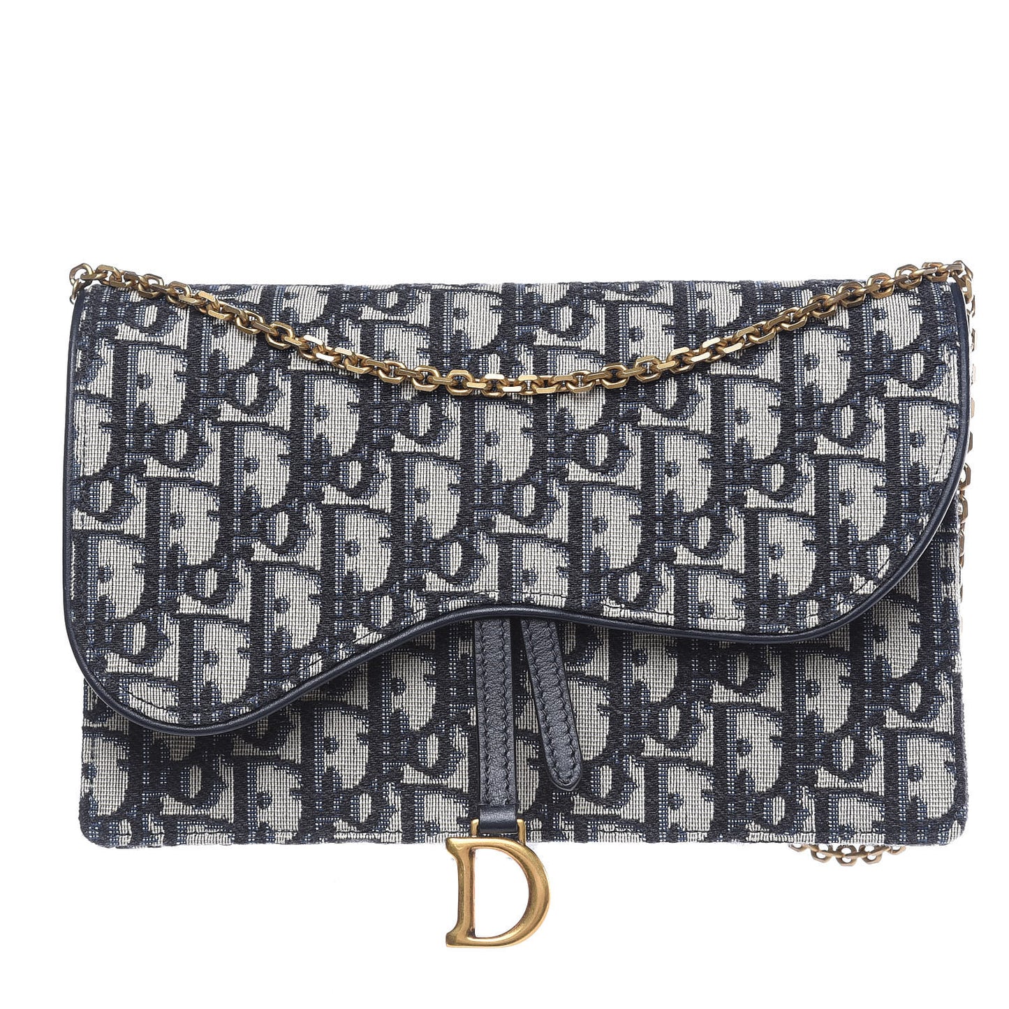 Oblique Saddle Chain Pouch Blue