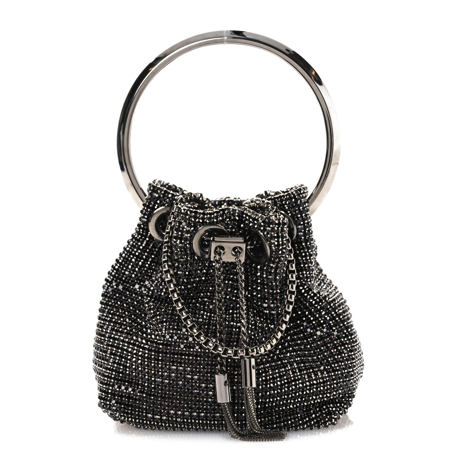 Jimmy Choo Mesh Crystal Bon Bon Bag Black 1 of 10