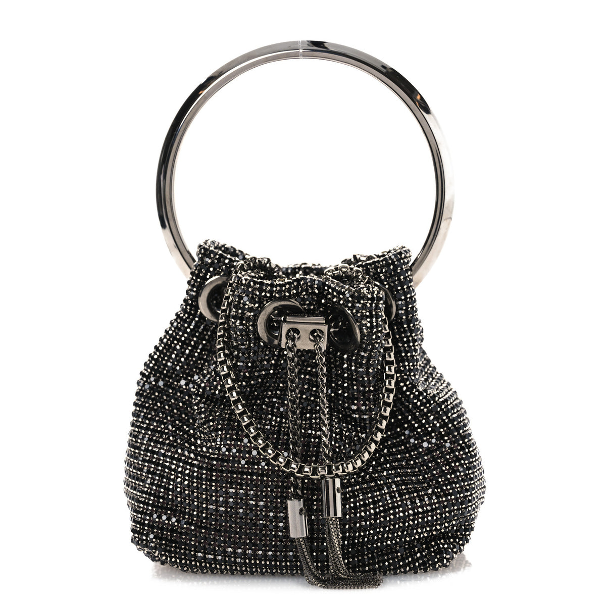 Jimmy Choo Mesh Crystal Bon Bon Bag Black 1 of 10