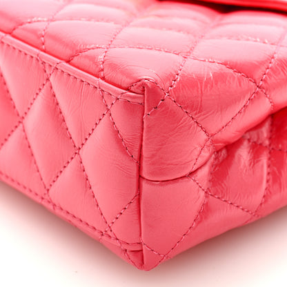 Chanel Shiny Aged Calfskin Quilted Nano Kelly Shopper Dark Pink 10 of 10