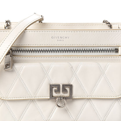 Givenchy Goatskin Diamond Quilted Pocket Crossbody White 9 of 10