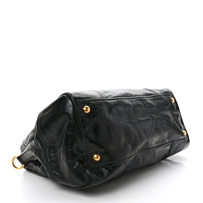 Prada Vitello Shine Shopping Satchel Black 4 of 9